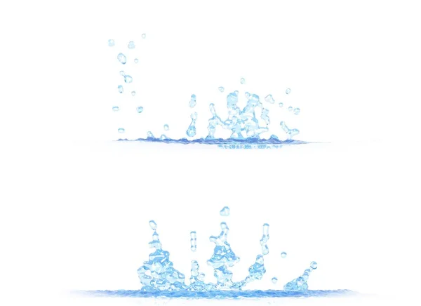 Seitenansichten Von Cool Water Splash Illustration Mockup Isoliert Auf Weiß — Stockfoto