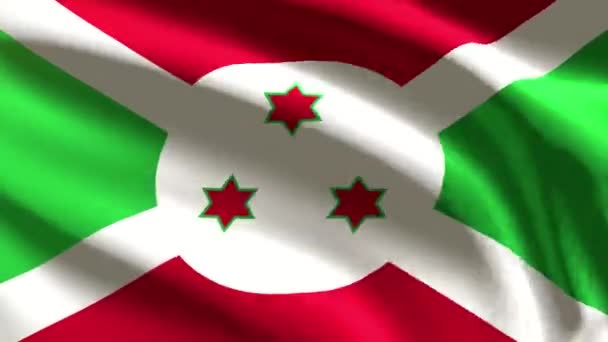 Ünnepi 60Fps Burundi Zászló Hullámzó Szél Uhd Zökkenőmentes Hurkot Animáció — Stock videók
