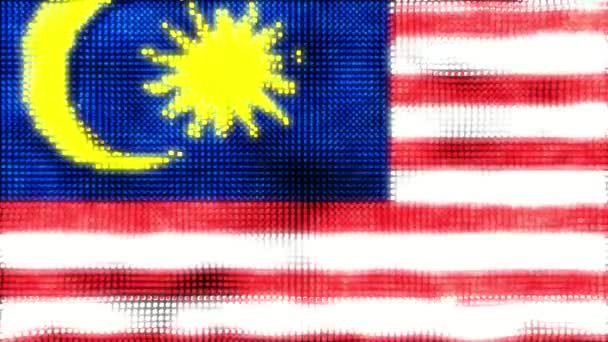 60Fps Digital Bakgrund Malaysia Flagga Viftande Uhd Sömlös Looping Animation — Stockvideo