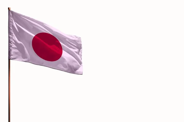 Knipperende Japanse Vlag Geïsoleerd Mockup Met Plaats Voor Tekst Witte — Stockfoto