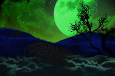 Renkli tüyler ürpertici gece dokusu - bokeh arkaplan tasarımı şablonu 3 boyutlu illüstrasyon yumuşak odaklanma şaka mı şeker mi konsepti