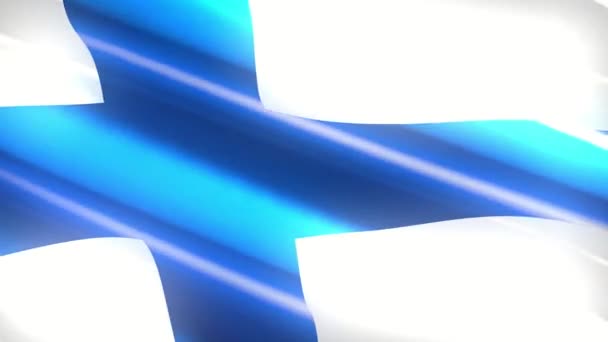 60Fps Glänzende Urlaub Finnland Flagge Schwenken Uhd Nahtlose Looping Animation — Stockvideo