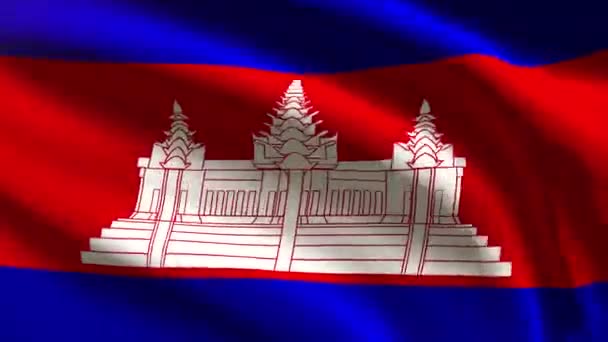 Bandiera Festiva 60Fps Cambogia Sventola Sul Vento Uhd Animazione Loop — Video Stock