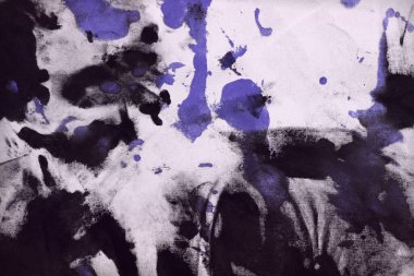 Güzel, pejmürde mavi bir tuval, renk lekeli kumaş ve her türlü leke..