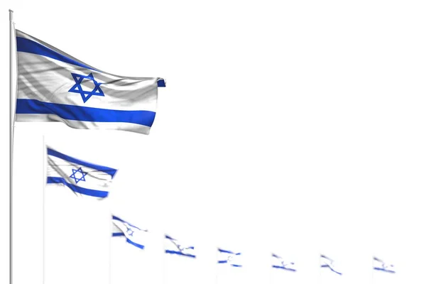 Schattig Israël Geïsoleerde Vlaggen Geplaatst Diagonaal Illustratie Met Zachte Focus — Stockfoto