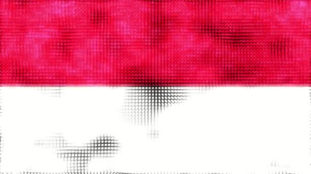 60Fps Digitální Pozadí Indonéské Vlajky Mávání Uhd Bezešvé Smyčkové Animace — Stock video