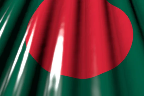 Maravilloso Brillante Parece Bandera Plástico Bangladesh Con Grandes Pliegues Diagonal —  Fotos de Stock