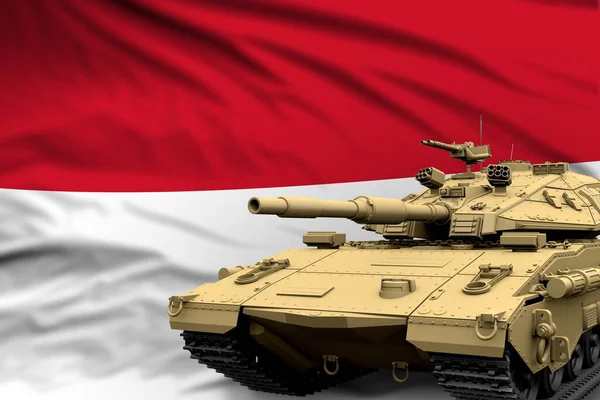 Indonesia Modern Tank Real Design Flag Background Tank Army Forces — Stock Photo, Image