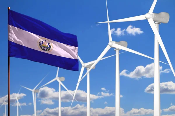 Salvador Energia Alternativa Energia Eólica Conceito Industrial Com Moinhos Vento — Fotografia de Stock