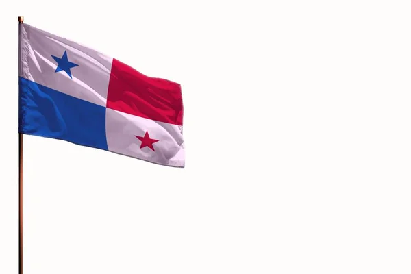 Fluttering Panama Flag Isolated Mockup Place Your Text White Background — Stock Photo, Image