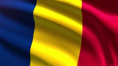 Festivalsel 60FPS Chad bayrağı rüzgarda dalgalanıyor 4k UHD 3d kusursuz döngü animasyonu