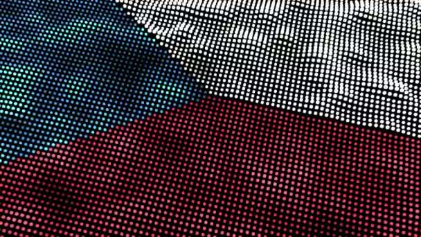 60Fps Dark Czechy Nowoczesna Flaga Koncepcyjna Tachnologii Animacja Uhd Płynna — Wideo stockowe