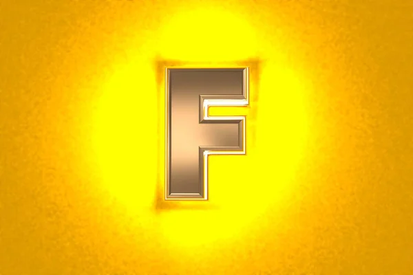 Rocznik Złoty Lub Miedziany Metaliczny Alfabet Intensywnym Żółtym Hałaśliwym Podświetleniem — Zdjęcie stockowe