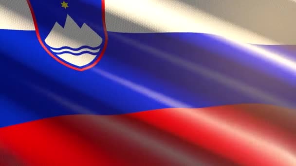 60Fps Jasny Błyszczący Aksamitny Flaga Słowenia Fala Tło Uhd Płynna — Wideo stockowe