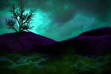 Çoklu renkli korkutucu arka plan - bokeh arkaplan tasarımı şablonu 3D illüstrasyon yumuşak odaklanma şaka veya tedavi konsepti