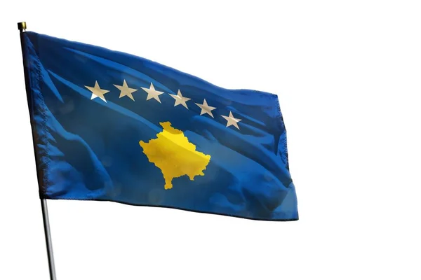 Развевающийся Флаг Косово Белом Фоне — стоковое фото
