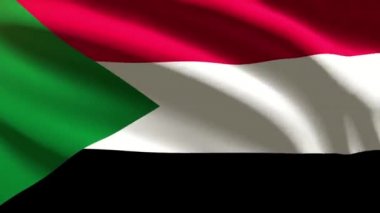 Şenlik 60FPS Sudan bayrağı rüzgarda dalgalanıyor 4k UHD 3d kusursuz döngü animasyonu