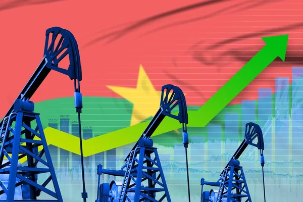 Conceito Indústria Petrolífera Burkina Faso Ilustração Industrial Gráfico Crescente Sobre — Fotografia de Stock