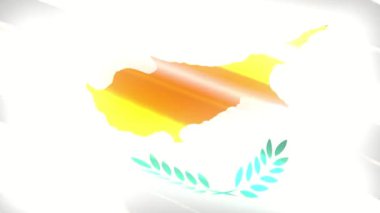 60FPS parlak bayram Kıbrıs bayrağı dalgalanması, 3d 4k UHD kusursuz döngü animasyonu