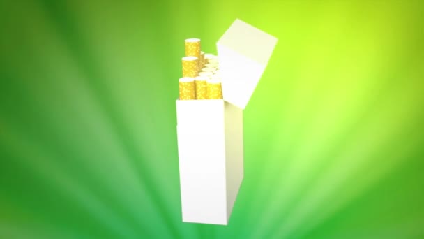 Animación Fps Caja Cigarrillos Fondo Alta Tecnología Dejar Concepto Nicotina — Vídeo de stock