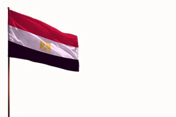 Fluttering Egypt Flag Isolated Mockup Place Your Text White Background — Stock Photo, Image