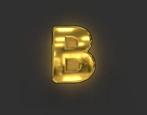 Полированный Золотой Металлический Алфавит Буква Изолирована Темно Сером Фоне Иллюстрация — стоковое фото
