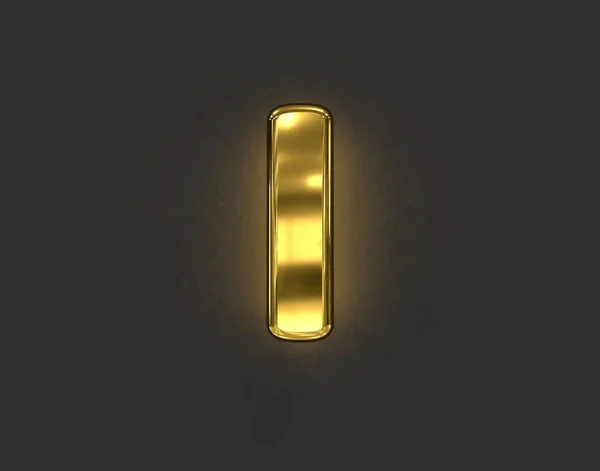 Alfabeto Metal Dourado Polido Letra Isolado Cinza Escuro Ilustração Símbolos — Fotografia de Stock