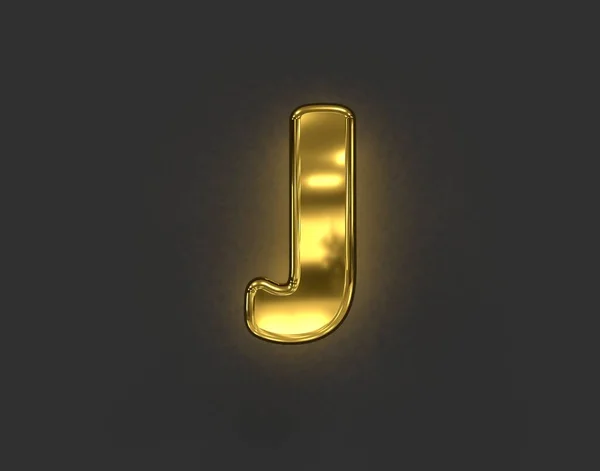 Glänsande Gyllene Metalline Alfabetet Bokstaven Isolerad Mörkgrå Illustration Symboler — Stockfoto