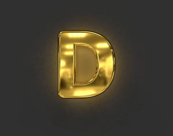 Gepolijst Gouden Brassy Lettertype Letter Geïsoleerd Donkergrijs Illustratie Van Symbolen — Stockfoto