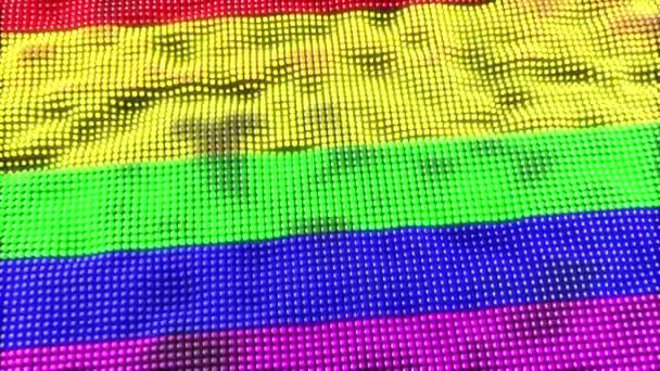 Koncepcja Www 60Fps Gay Pride Pixel Flag Waving Uhd Płynna — Wideo stockowe