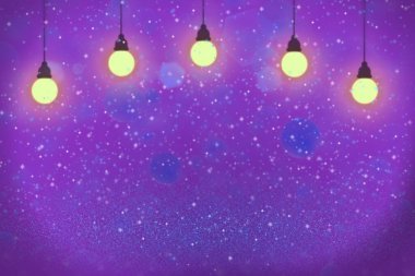 Kıvılcımlar saçan parlak soyut arkaplan ampulleri - içeriğiniz için boş alanı olan kutlama modeli dokusu