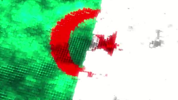 Futuristische 60Fps Helle Algerische Digitalfahne Gerendert Uhd Nahtlose Looping Animation — Stockvideo