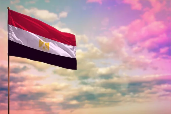 Flatternde Ägypten Flagge Attrappe Mit Dem Ort Für Ihren Text — Stockfoto