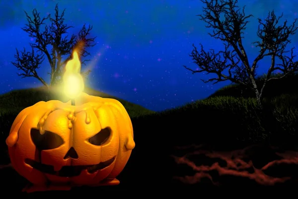 Halloween Vivida Trama Horror Notte Modello Disegno Sfondo Illustrazione Con — Foto Stock