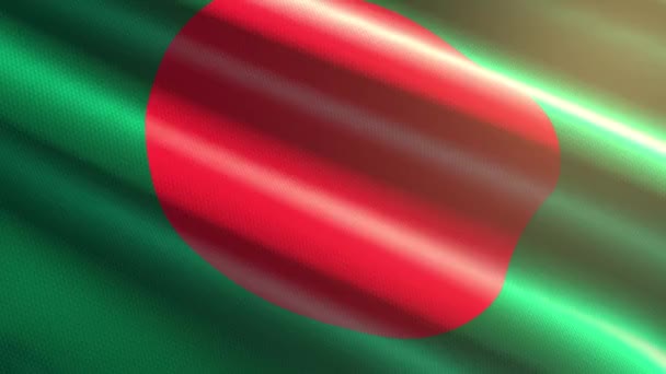 60Fps Brillante Terciopelo Brillante Bandera Bangladesh Ondeando Fondo Uhd Animación — Vídeos de Stock