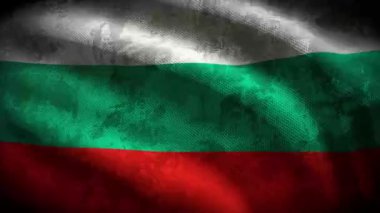 60FPS koyu renk kumaş dalgalı Bulgaristan bayrağı, UHD 4k 3d düz döngülü animasyon