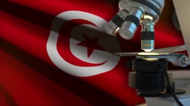 60FPS Tunus bilim konsepti bayrak sallama, UHD 4k 3d video arkaplan