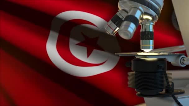 60Fps Tunisia Science Concept Flag Waving Uhd Video Background — Stock Video