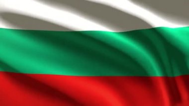 Şenlik 60FPS Bulgaristan bayrağı rüzgarda dalgalanıyor 4k UHD 3d pürüzsüz döngü animasyonu