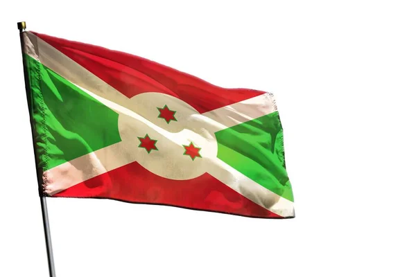 Fluttering Burundi Bandeira Isolada Fundo Branco — Fotografia de Stock