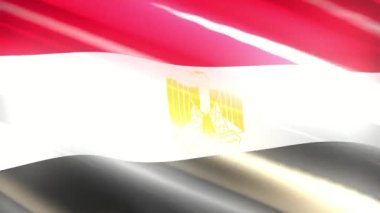 60FPS shiny holiday Egypt flag  waving, 3d 4k UHD seamless looping animation