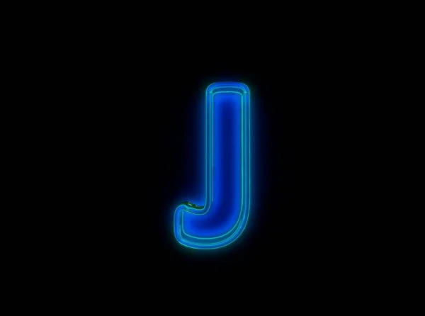 Blue Green Neon Light Glow Reflective Crystal Alphabet Letter Isolated — Stok fotoğraf