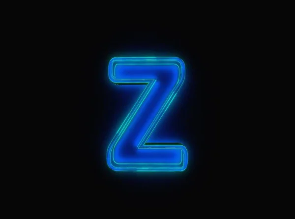 Blue Green Neon Light Glow Glassy Crystal Font Letter Isolated — Zdjęcie stockowe