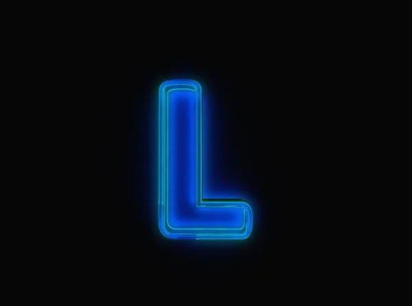 Blauw Groen Neon Licht Gloeiend Glas Helder Lettertype Letter Geïsoleerd — Stockfoto