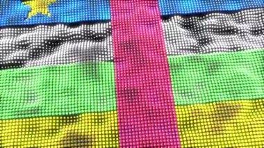 Web concept 60FPS Central African Republic pixel flag  waving, 3D 4K UHD seamless loopable animation