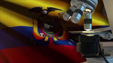 60FPS Ecuador science concept with flag  waving, UHD 4k 3d video background