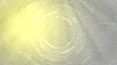 4K 60 fps 3D animation - colorful hi-tech abstract background of moving HUD or UI circles, IT concept