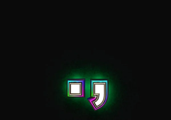 Szara Metalina Kolorowym Dichronicznym Obrazem Filmu Zielonym Alfabetem Podświetlenia Kropka — Zdjęcie stockowe