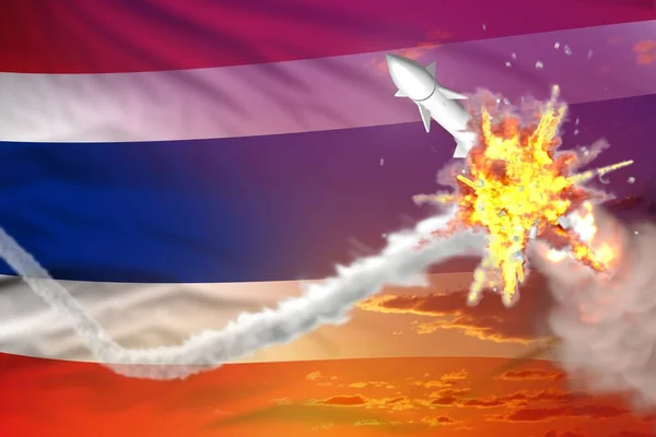 Thailand Fing Atomsprengkopf Moderne Raketenabwehr Zerstört Feindliches Raketenkonzept Militärisch Industrielle — Stockfoto