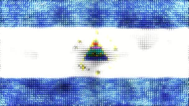 Fondo Digital 60Fps Bandera Nicaragua Ondeando Animación Bucle Inconsútil Uhd — Vídeos de Stock
